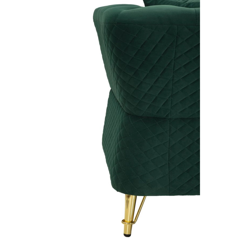 Divano VKH39, Verde, Legno, 162x83x76 cm