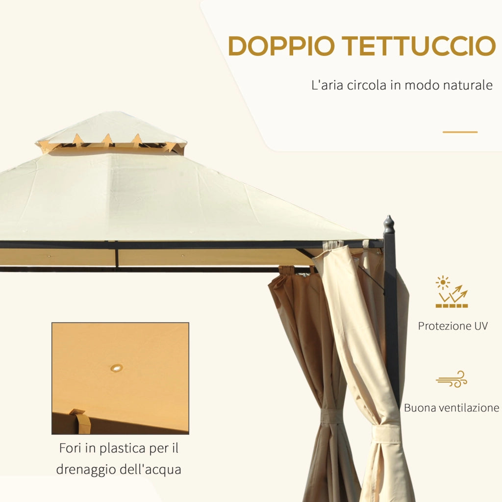 Gazebo da Giardino 3x3m ¨C Minimal ¨C Beige