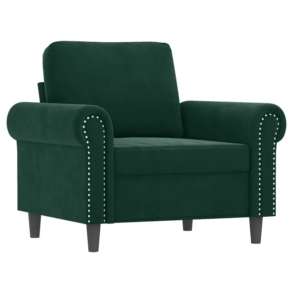 Set di Divani 3 pz con Cuscini Verde scuro in Velluto 3202172