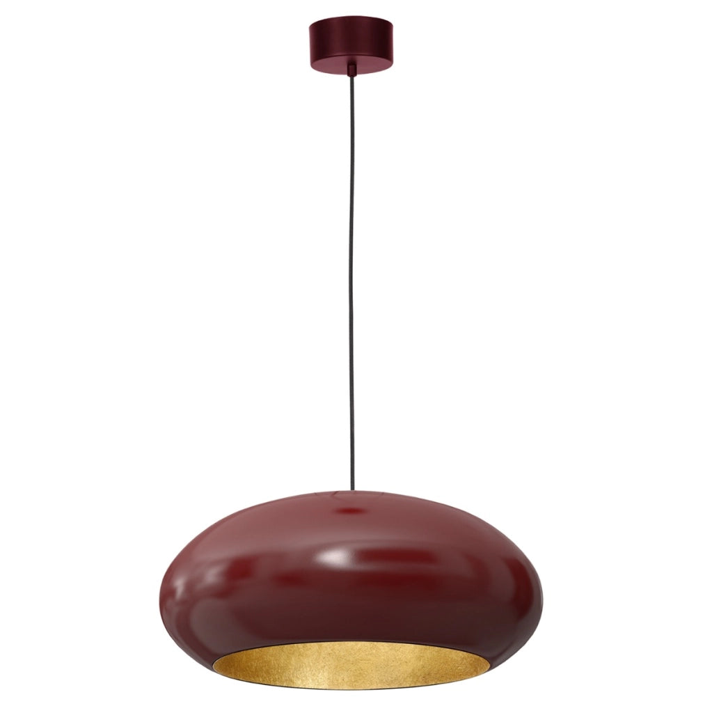 Lampada a sospensione ovale borgogna oro Ø50 E27 Luminex