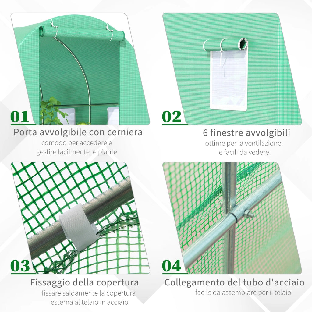 Serra Tunnel da Giardino - Xylo - 4.45x2x2m PE Verde