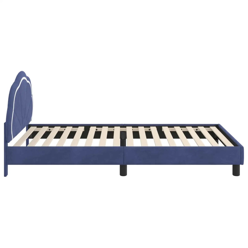 Struttura letto Bambini | Letto Infantile | Lettino con testata Blu Polizia 90 x 190 cm