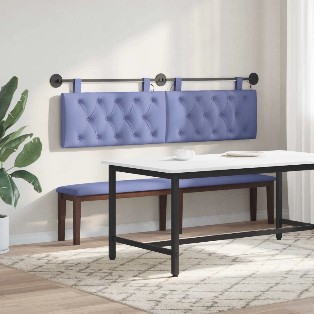 Testiera sospesa Con luce LED Blu jeans Tessuto 3424664