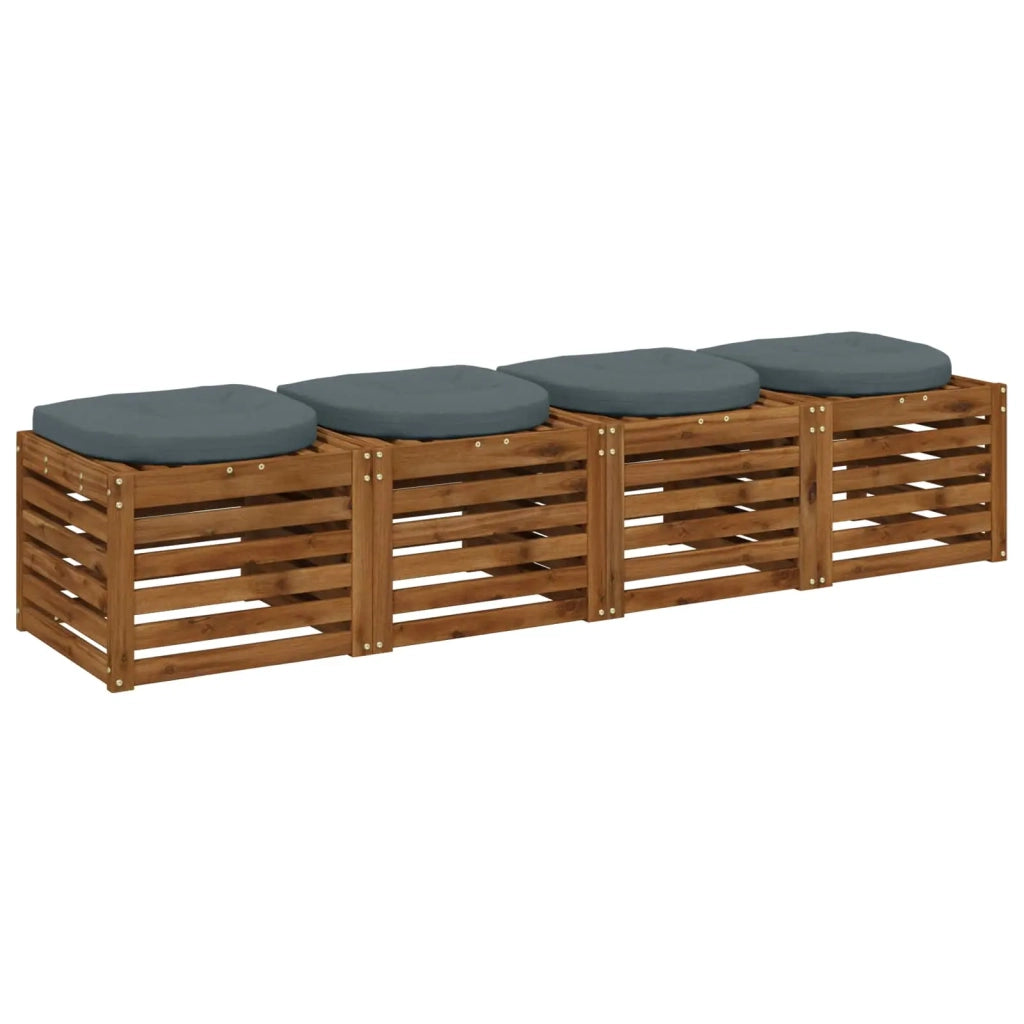 Cuscini per Sedia in 4 Pezzi 4 pz 100% Poliestere Blu 945286