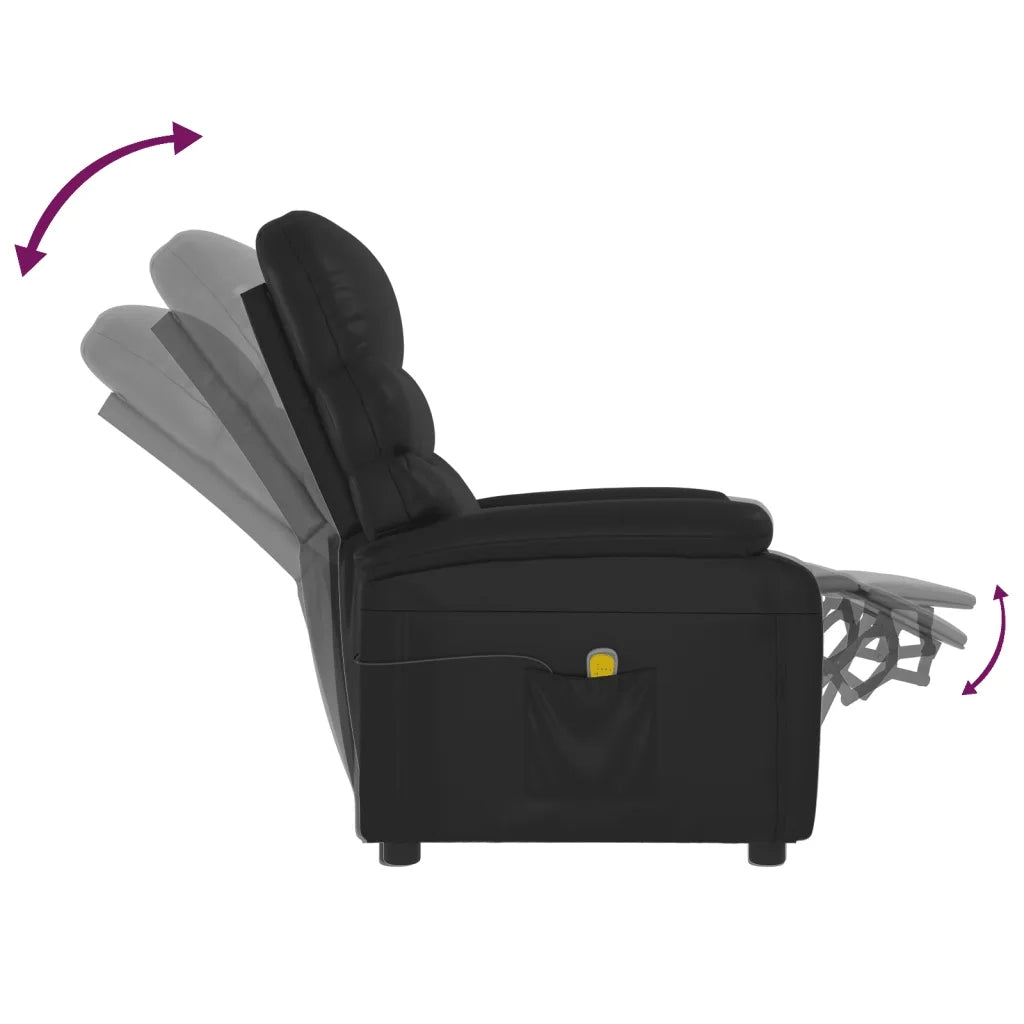 Poltrona Massaggiante Nera in Similpelle 342693