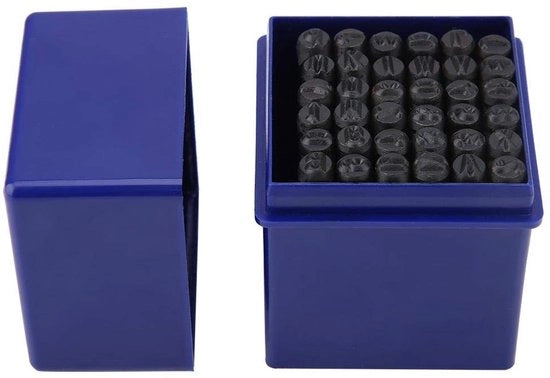 Settimata di stampaggio 5 mm - Stampa numeri e lettere 0-9/A-Z/& - Set di timbri 36 pezzi - Punzoni - Attrezzatura - Acciaio di carbonio