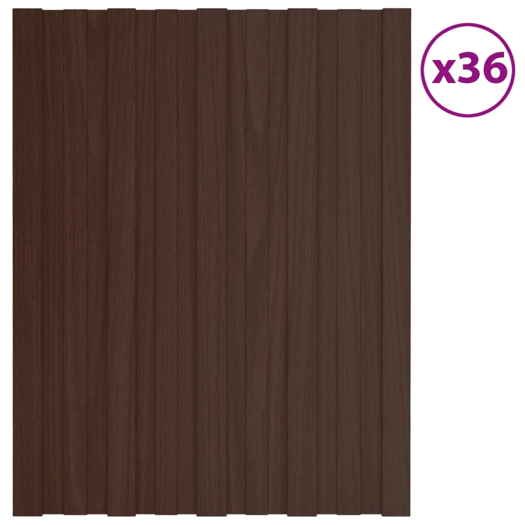 Pannello per tetto 36 pcs Marrone 60 x 45 cm Acciaio zincato 42047106