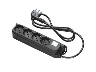 MULTIPRESA 4 POSTI BIPASSO + SCHUKO CON INTERRUTT. LINEA RETAIL NERA- - nera 47421 - 2 pezzi FANTON