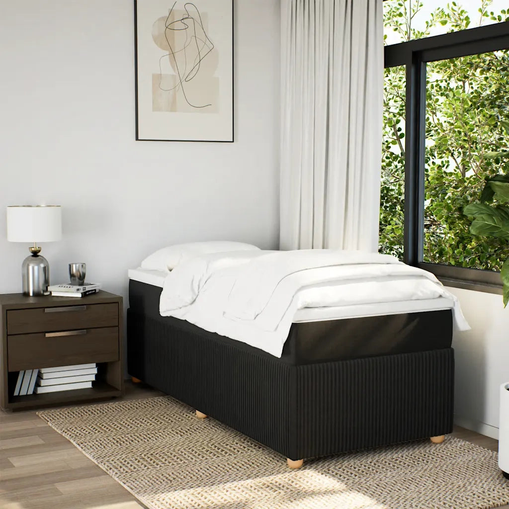 Giroletto a Molle con Materasso Nero 80x200 cm inTessuto