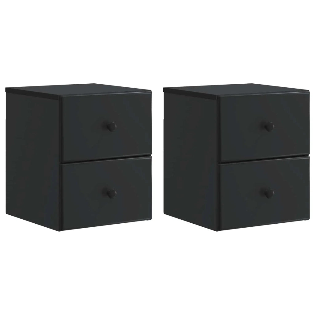 Mobiletto da notte a muro 2 pcs Nero 34,5 x 33 x 40 cm 899148
