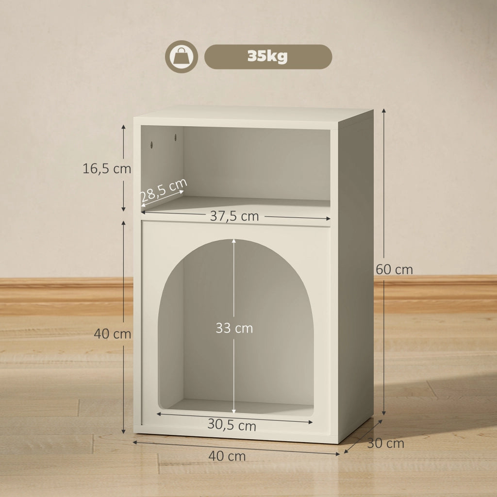 Comodino con 2 Ripiani Aperti Design Arco ¨C zephmum ¨C Crema 40x30x60 cm