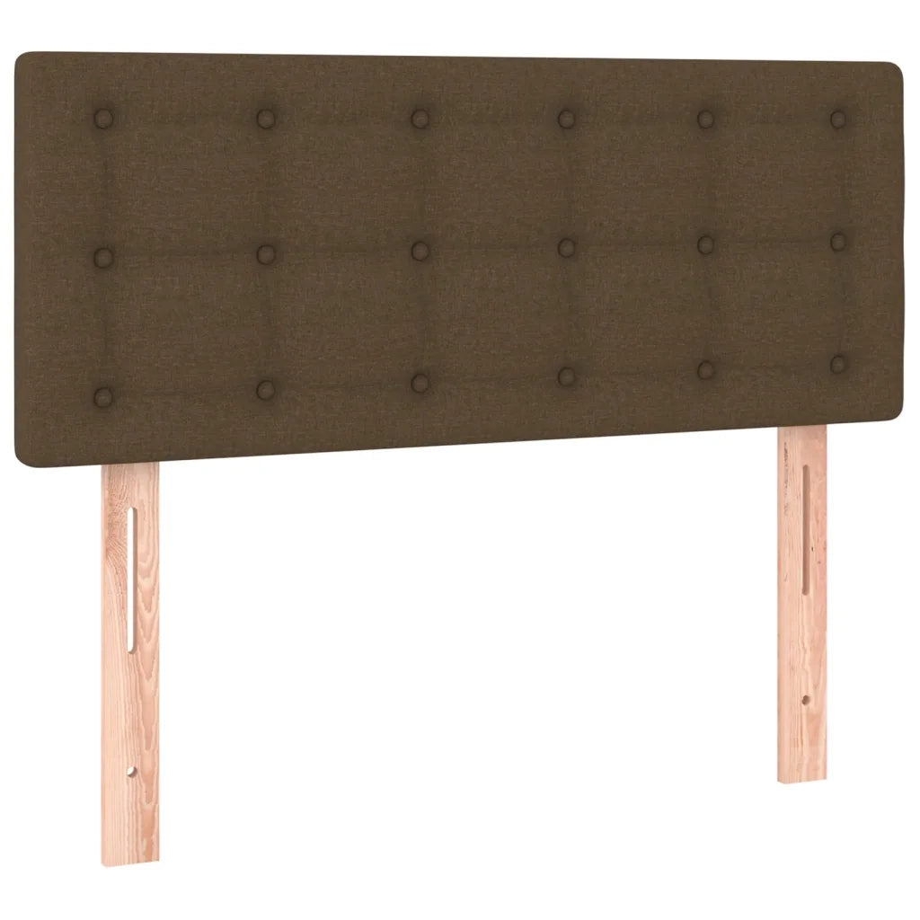 Letto a Molle Materasso e LED Marrone Scuro 100x200 cm Tessuto