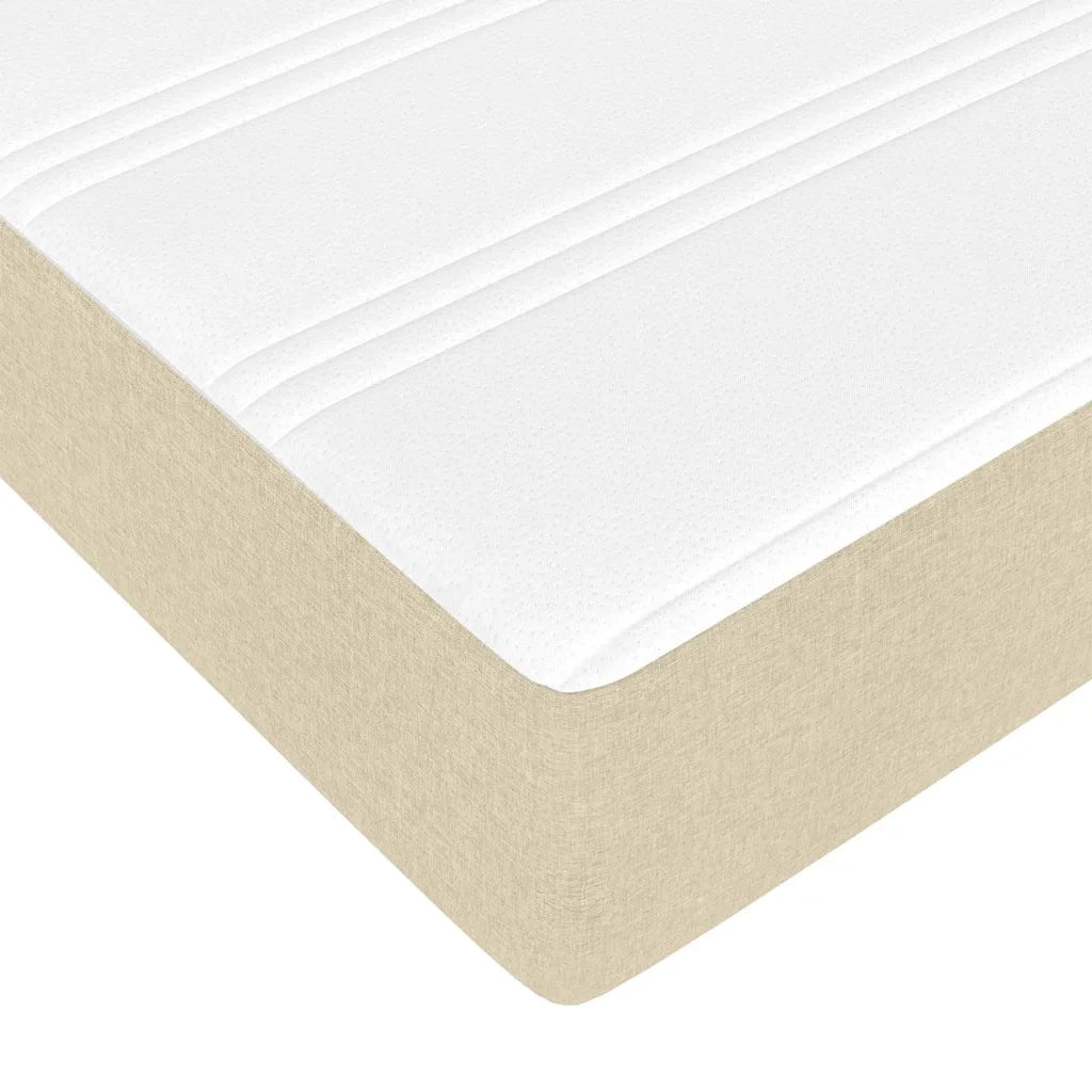 Letto a molle con materasso Crema 80 x 200 cm Tessuto 3398526
