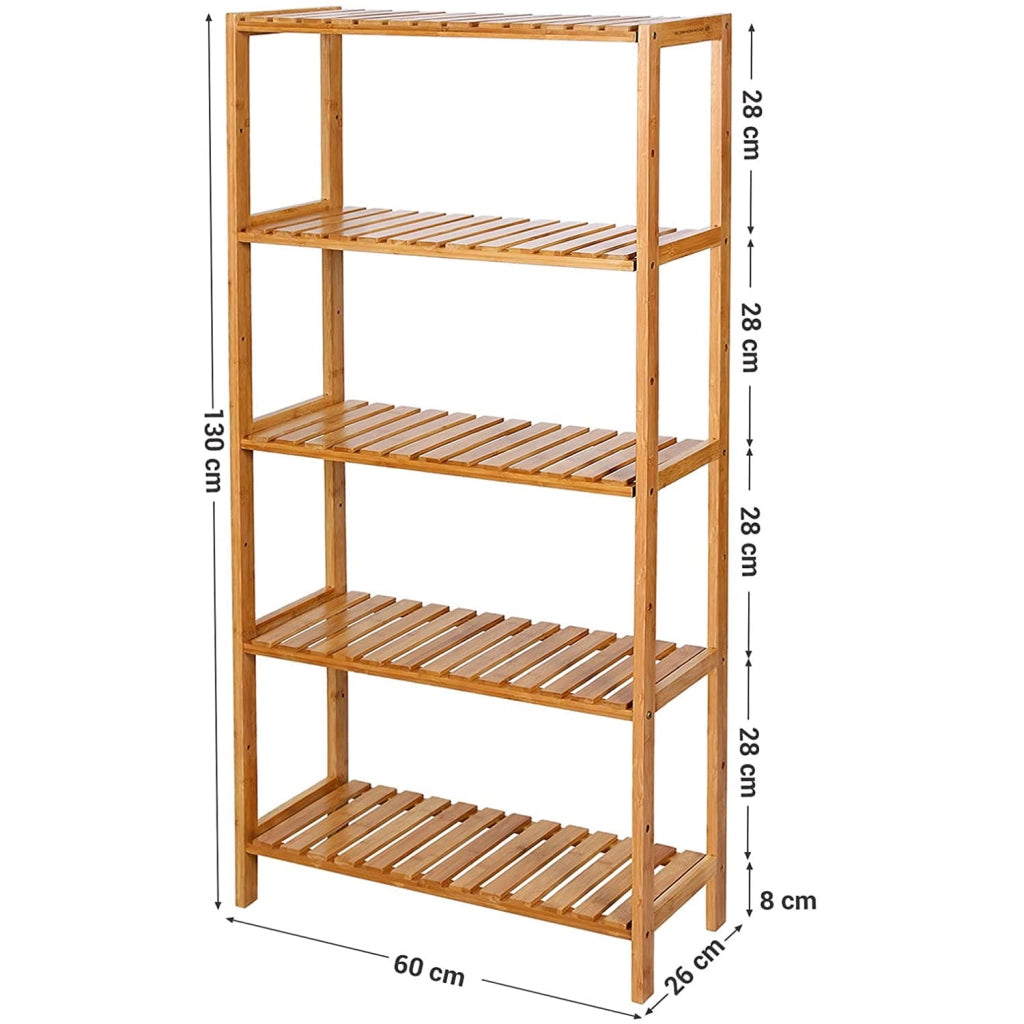 Valora BAMBOO SHELF Scaffale in bambù naturale con 5 ripiani