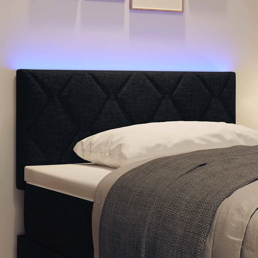 Testiera con luci a strisce a LED-Testata Nero 100 cm Tessuto