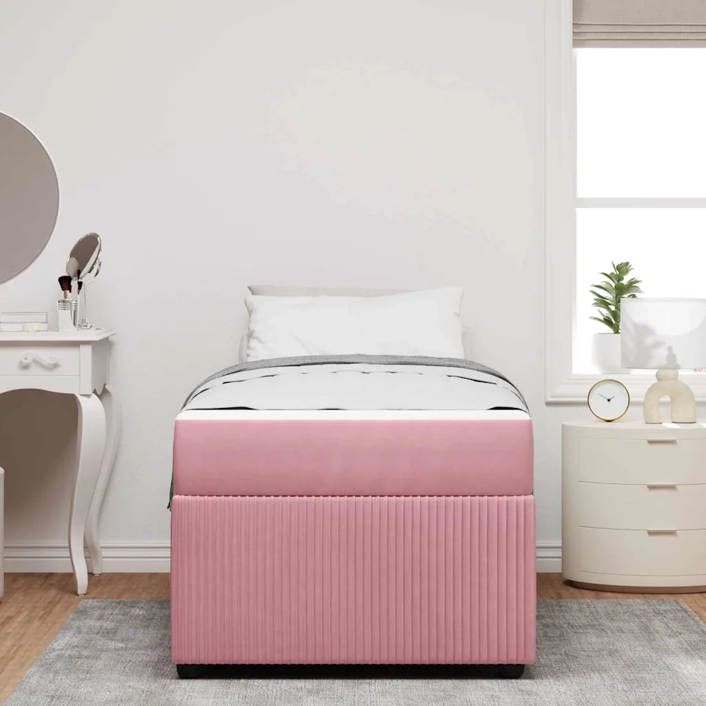 Struttura del letto con materasso-Giroletto Rosa 100 x 200 cm Tessuto