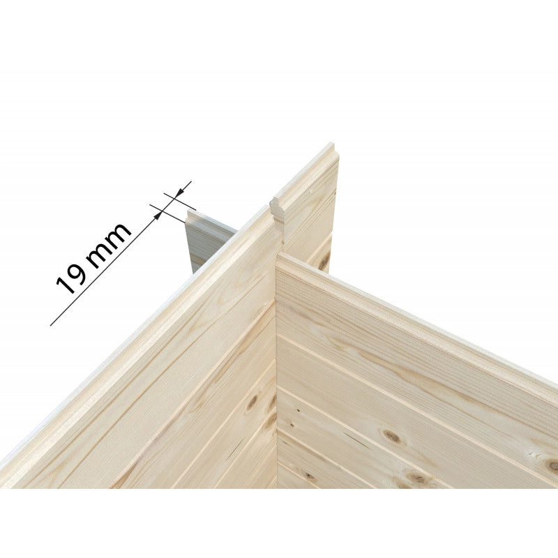 Casetta da giardino in legno 200x200 cm, pareti 19 mm con porta doppia in plexiglass, per ricovero attrezzi esterno compatto - Esterni da Vivere