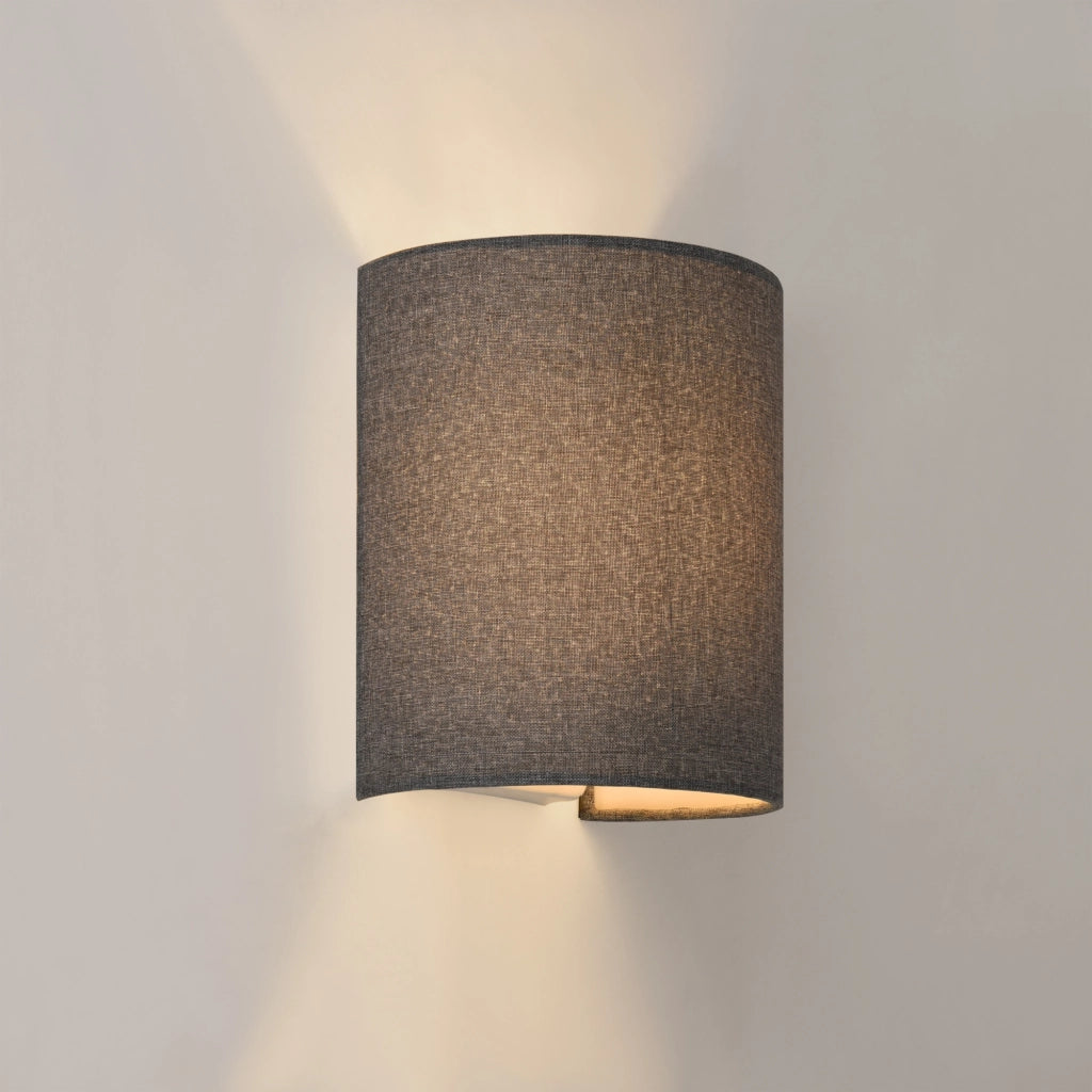 Set Brüssel di 2 Applique per Interni con Paralume Semicilindrico Grigio lux.pro