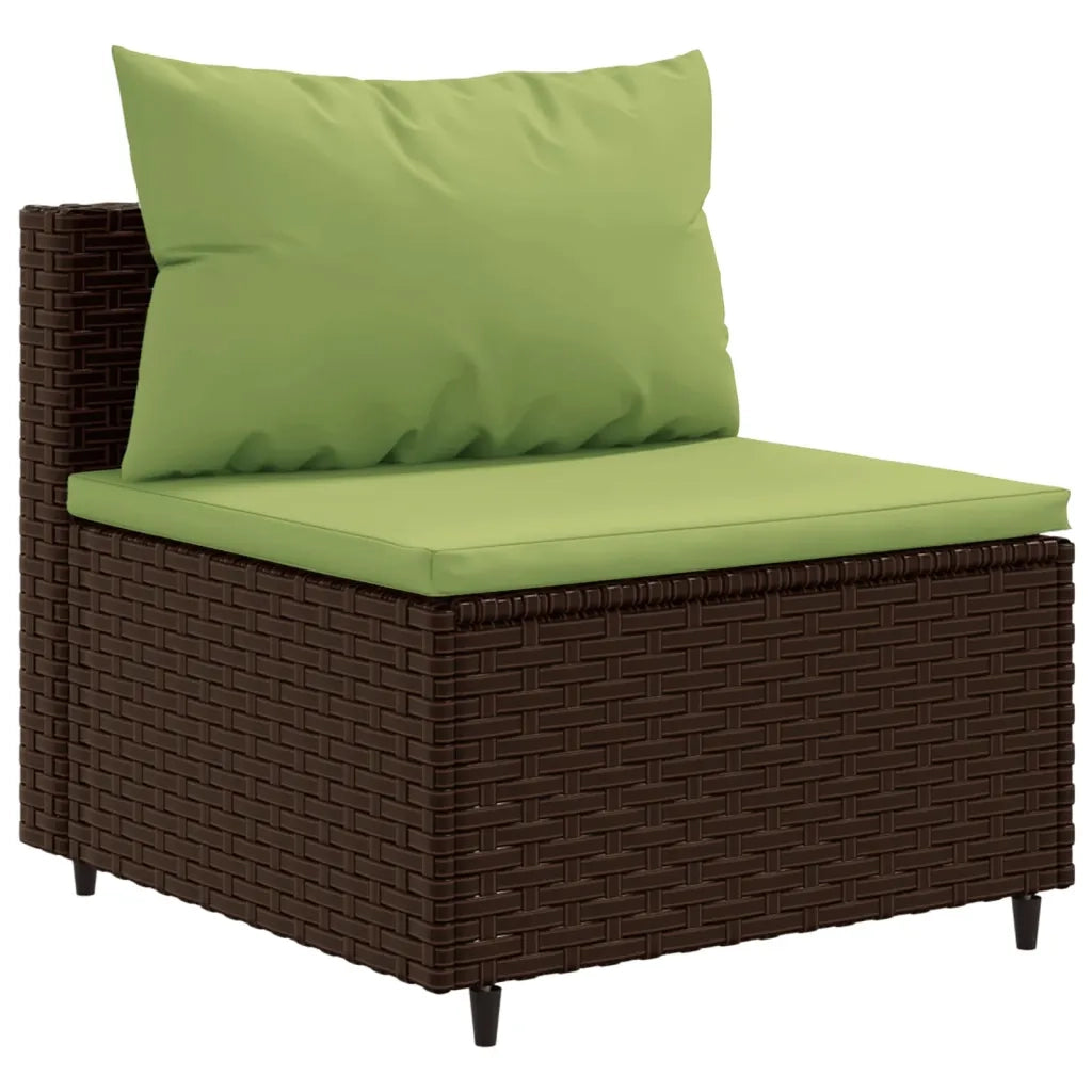 Set Divani da Giardino 10 pz con Cuscini in Polyrattan Marrone 3308278