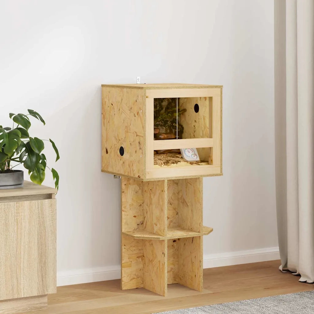 Base per Terrario con lo scaffale Marrone 40 x 40 x 50 cm OSB 876738