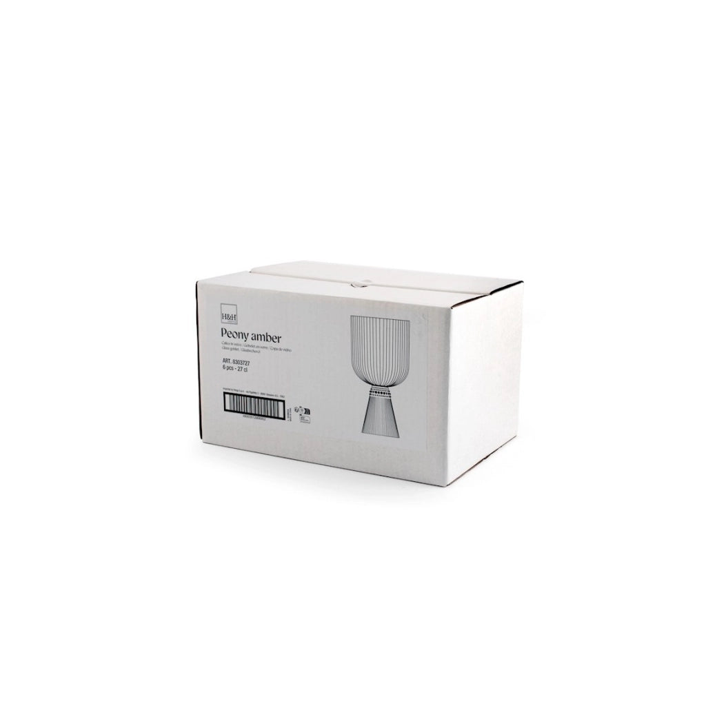 Calice vetro peony ambra cl 27