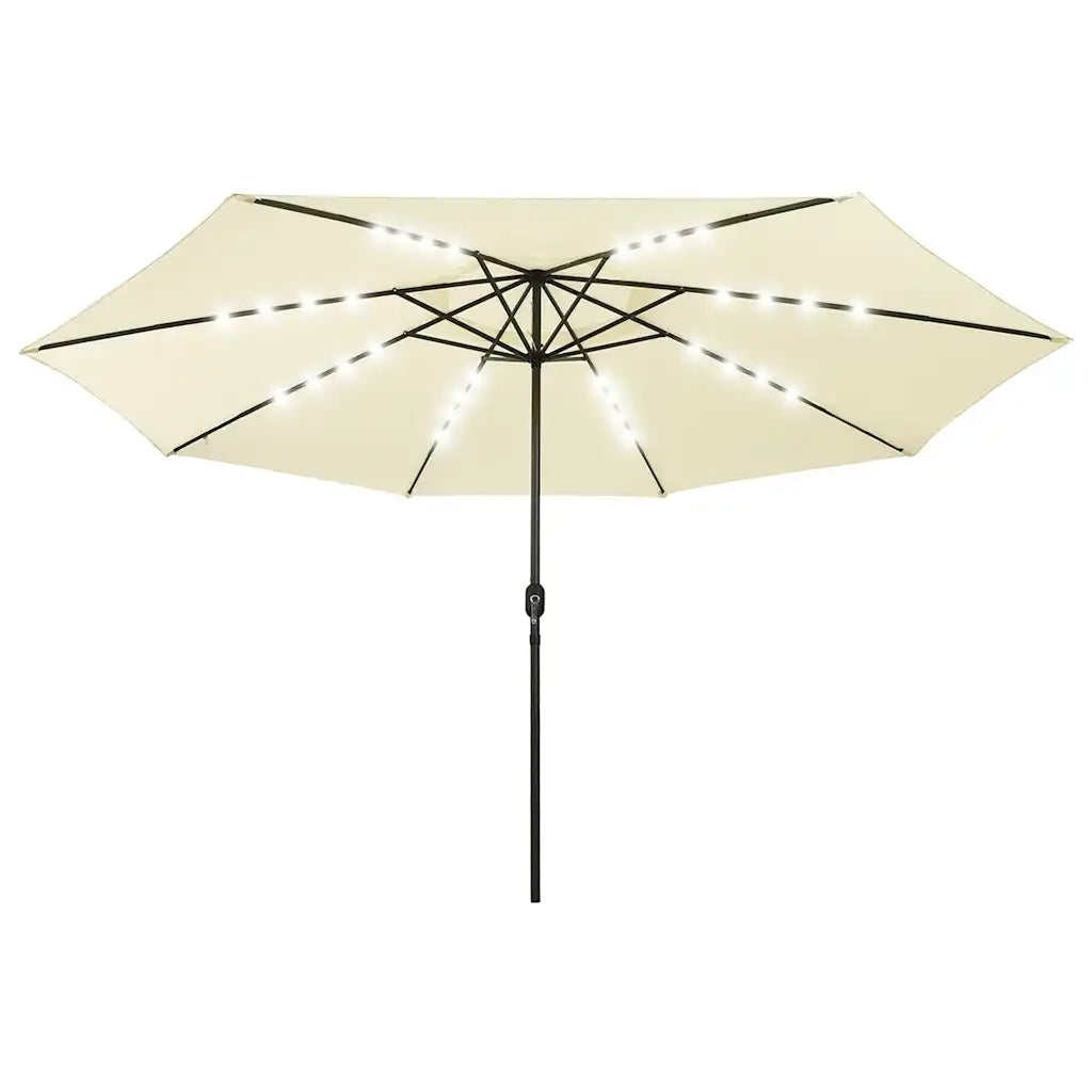 Ombrellone da Giardino-Ombrello da Balcone con Luci LED 400 cm Sabbia