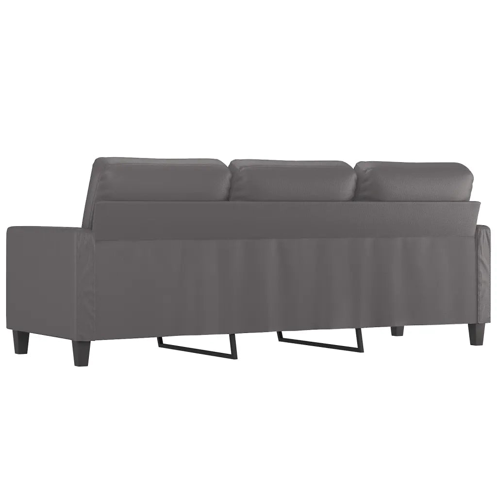 Divano a 3 Posti-Sofa 3 Posti Grigio 180 cm in Similpelle 427872