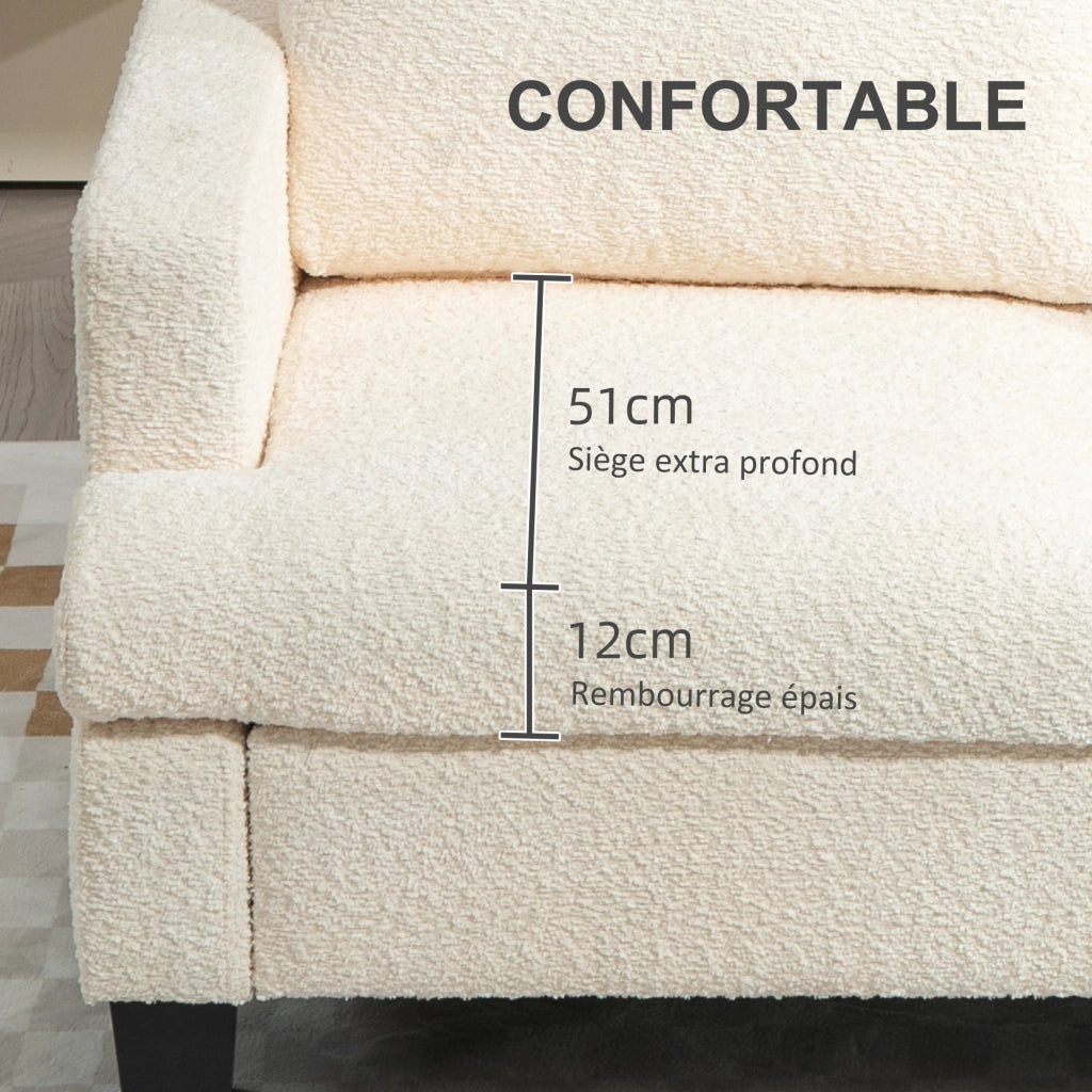 Divano 2 posti con cuscini amovibili ¨C zephmum ¨C beige 120 cm
