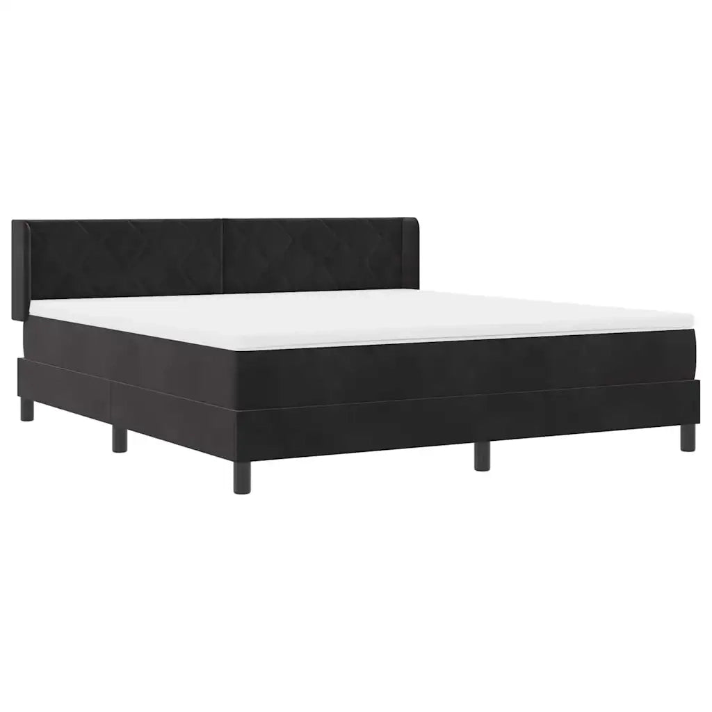 Letto a molle con materasso Nero 200 x 180 cm Poliestere