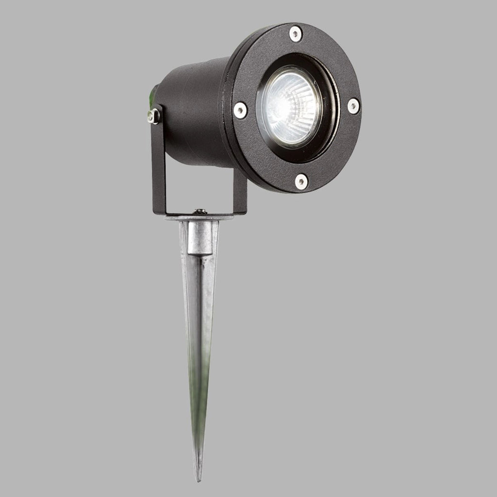 Applique Da Esterno Moderna Spikey Alluminio Nero Vetro 1 Luce Gu10