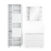 Vicco Set mobili bagno Bianco 3 parti, con colonna