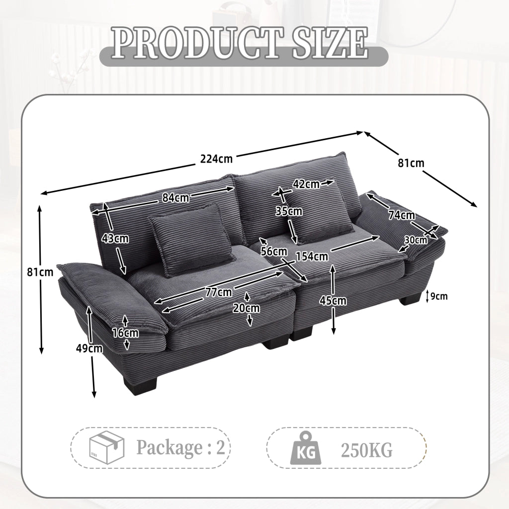 Divano Letto Doppio con Cuscino ¨C MINIMAL ¨C Grigio Scuro
