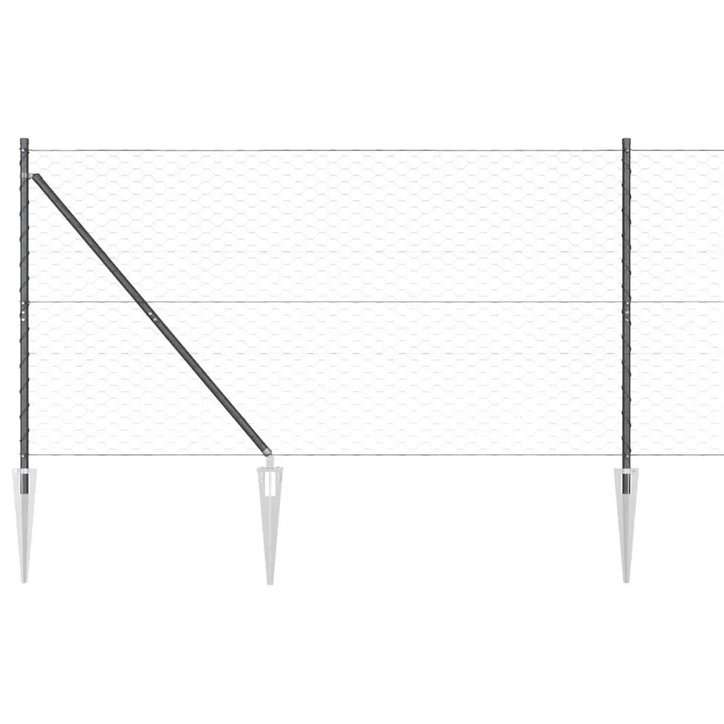 Palo della recinzione Grigio 100 x 1,2 m (rete 50 mm)