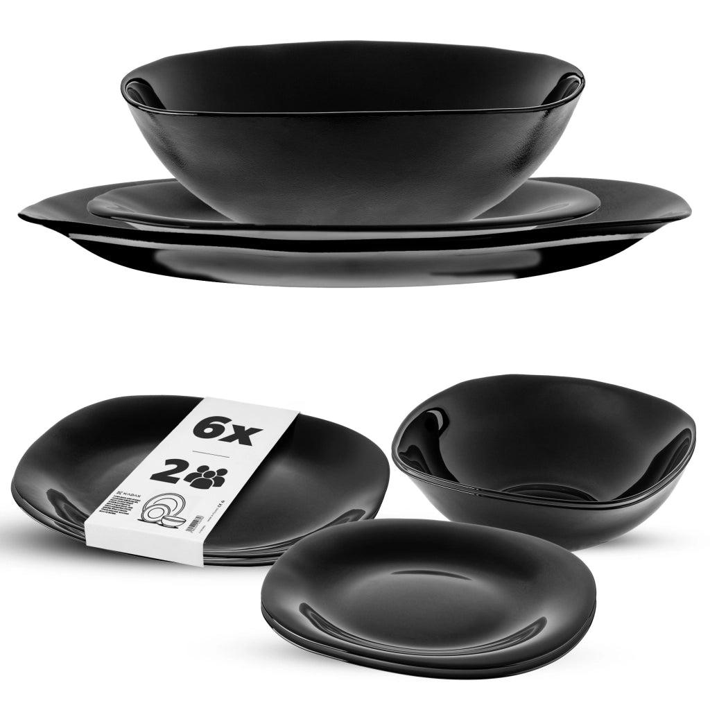 Set di 6 piatti KADAX neri