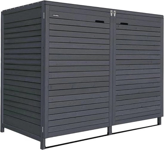 Ombouw per due Kliko - Dimensioni: 114x133x77 cm - Contenitore per container - Scatola per contenitori nera