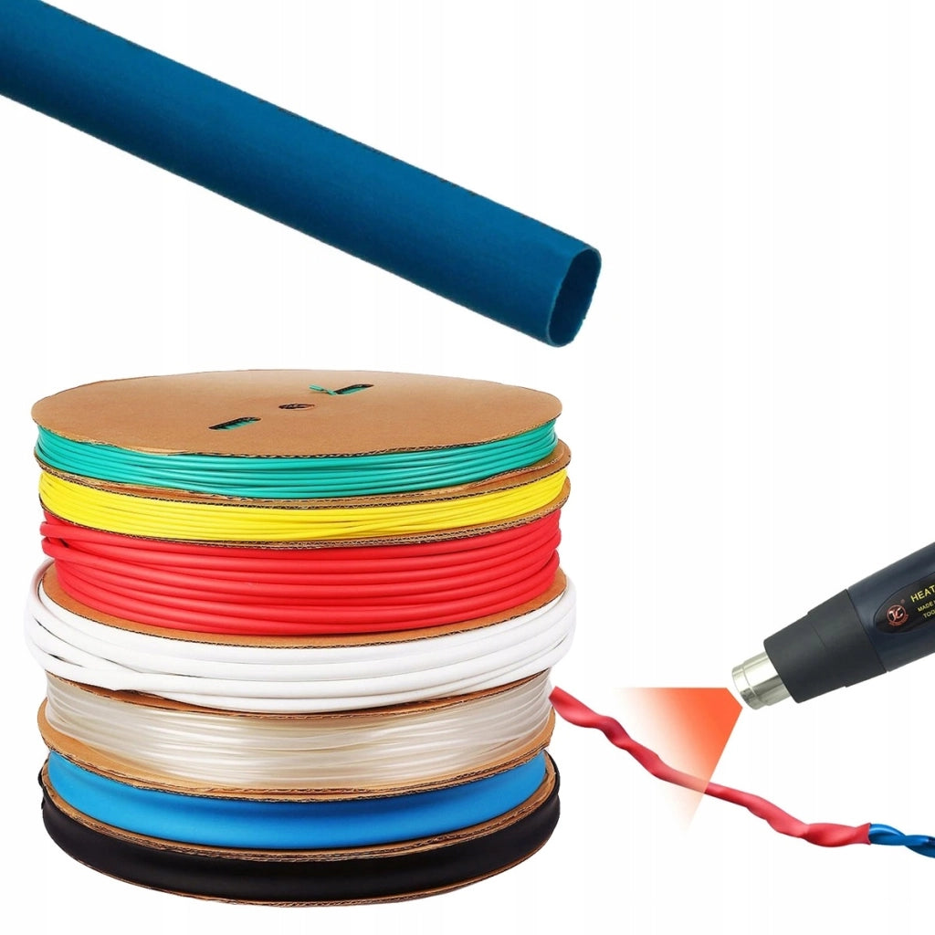 Tubo Termorestringente Blu 12mm 1m – Flessibile e Autoestinguente | Riduzione 2:1, Resistente UV, Impermeabile
