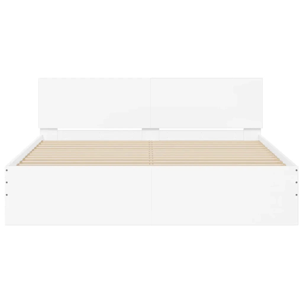 Giroletto con Testiera e LED Bianco 150x200 cm 3207602