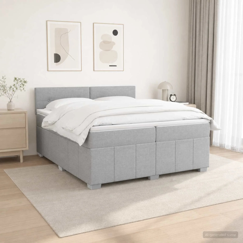 Letto box spring con materasso Grigio Chiaro 200 x 200 cm 3452754