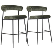 Set di 2 sgabelli da bar in tessuto verde THEA