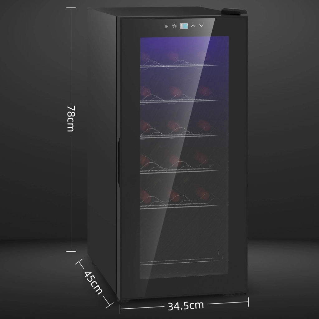 Cantinetta Frigorifero 18 Bottiglie di Vino Display e Luce LED e Controllo Temperatura