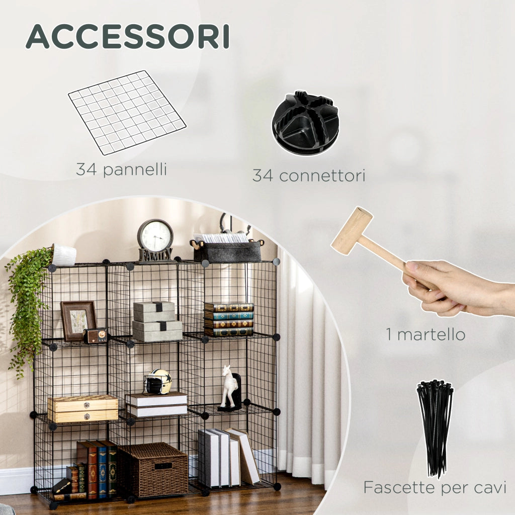 Libreria a cubi in metallo e PP ¨C Minimal ¨C 35x35x35 cm nera