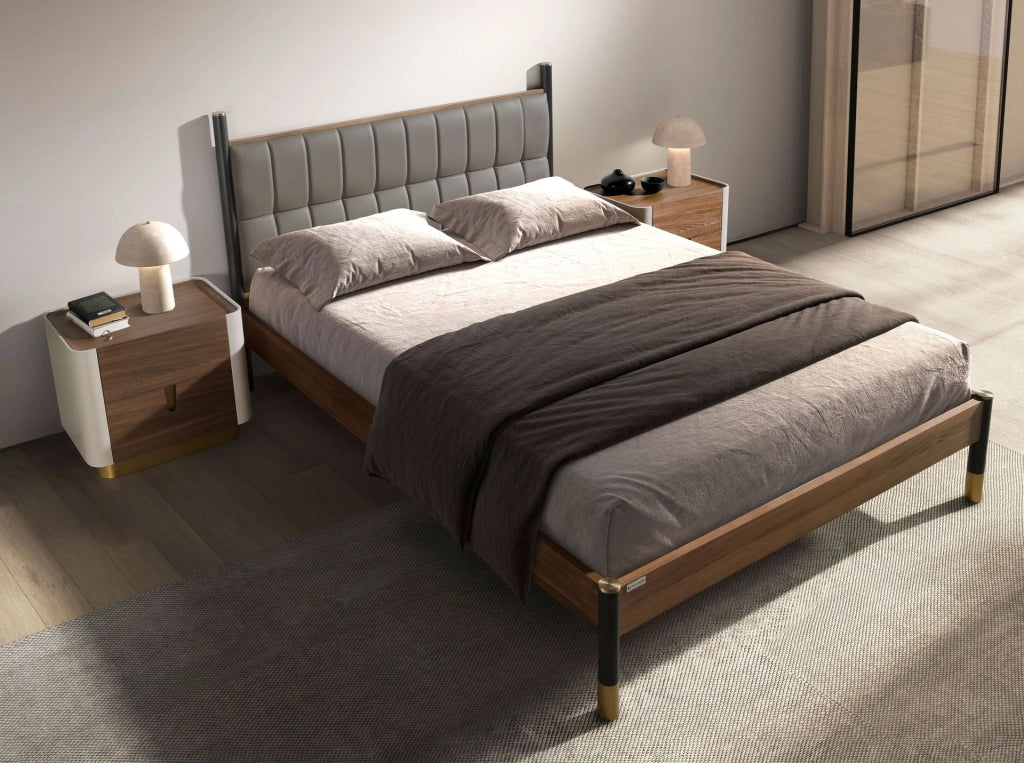 Letto in similpelle grigio scuro
