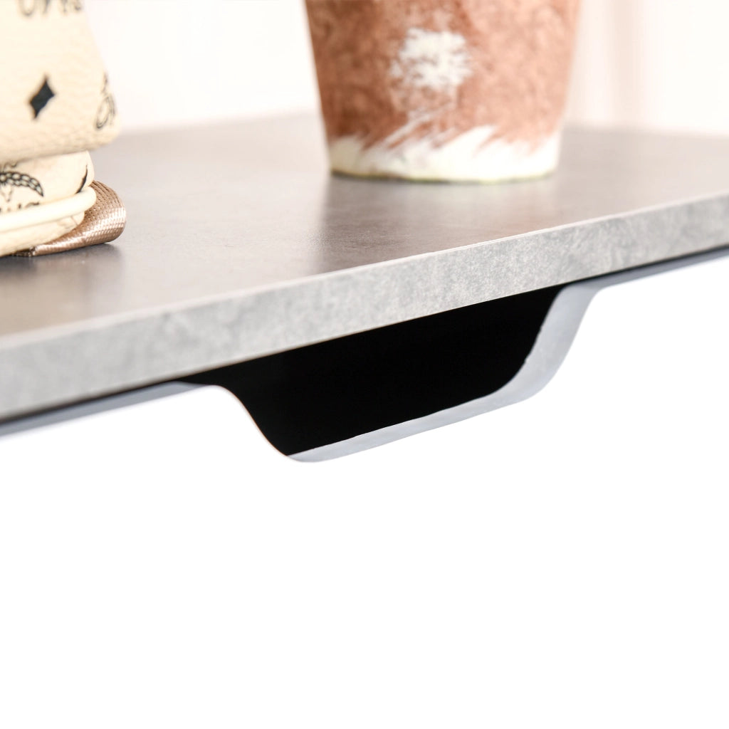 Scarpiera Salvaspazio Slim ¨C Xylo ¨C 2 Ante Ribalta, 8 Paia, Grigio Cemento, 62.5x26x81 cm