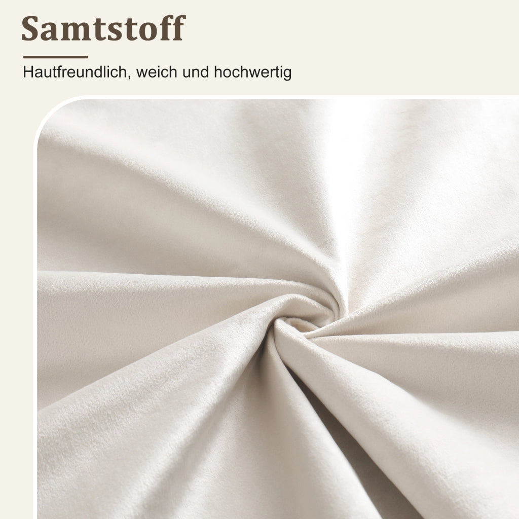 LETTO Singolo 90 x 200 cm in velluto beige con testiera e USB Type-C