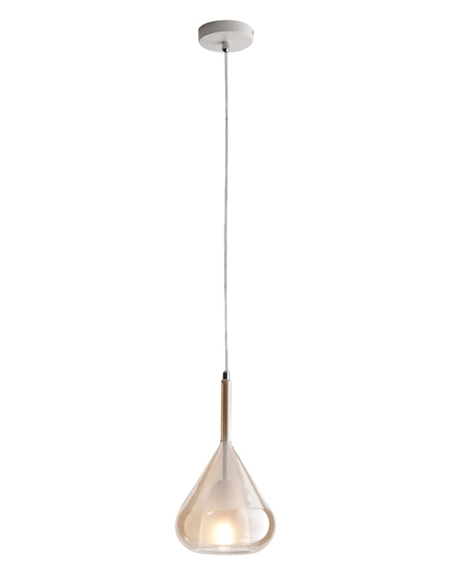Lampadario a sospensione Lila a Led in metallo e vetro borosilicato ambra 3481-40-125 Fabas Luce