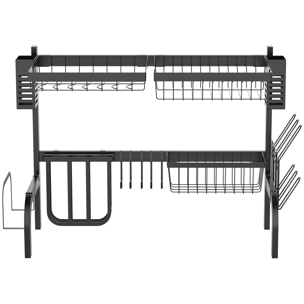 Scolapiatti a 2 Livelli ¨C Xylo ¨C Acciaio Nero 65x31.5x52.5 cm