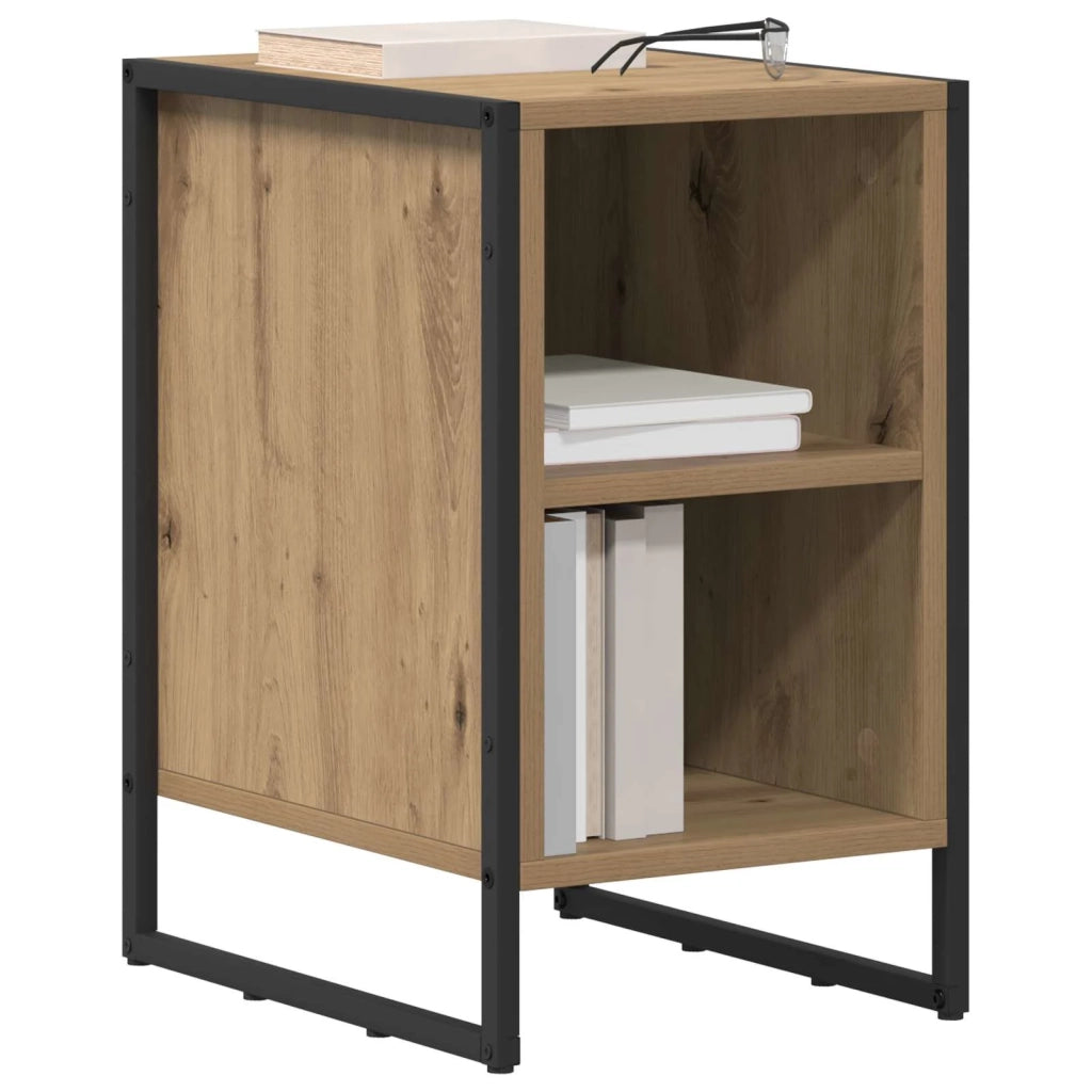 Set di 2 Comodini | Armadio da Notte | Mobiletto da notte Rovere Artigianale 39.5 x 30 x 50 cm
