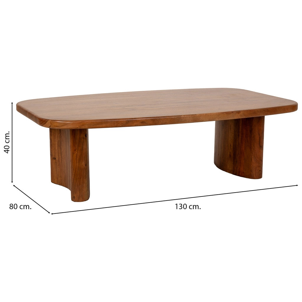 Tavolino da caffè in legno marrone 130x80x40h cm