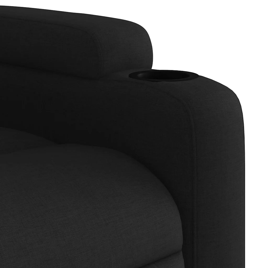 Poltrona Massaggiante | Sedia Relax Reclinabile Nera in Tessuto