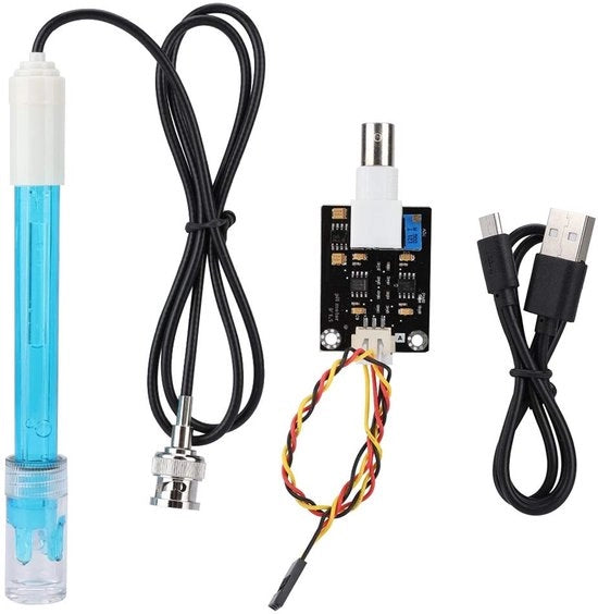 Modulo di rilevamento pH - 5V sensore di pH - Per misurazioni di pH precise - Formato compattibile - Incluso connettore BNC - Ideale per laboratori -...